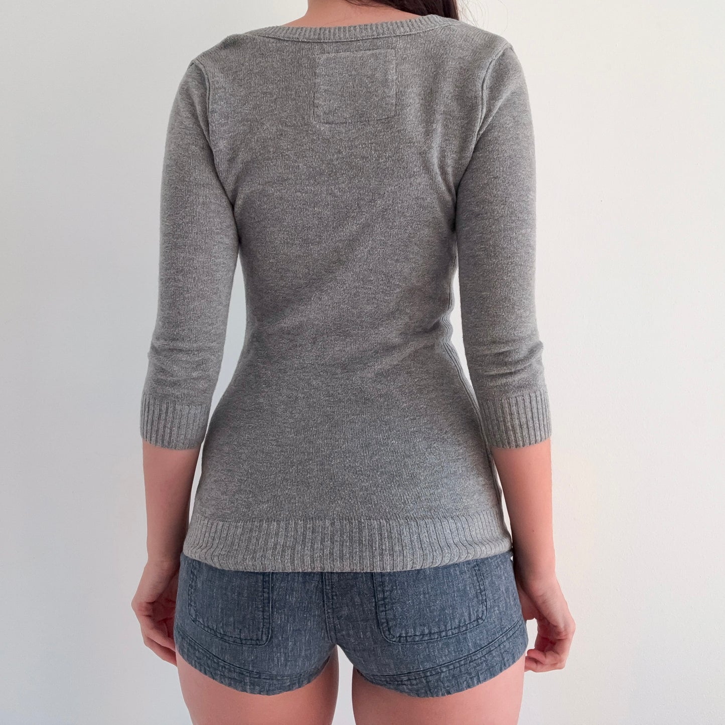 Y2K Abercrombie Grey Knit Cardigan / SZ XS/S