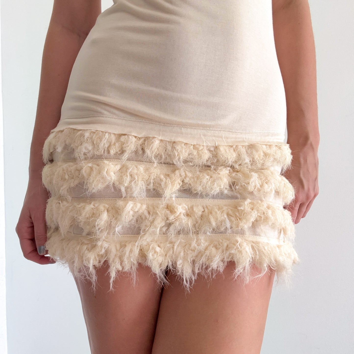 Y2K Diane VonFurstenberg Cream T-Shirt Dress / SZ XS/S