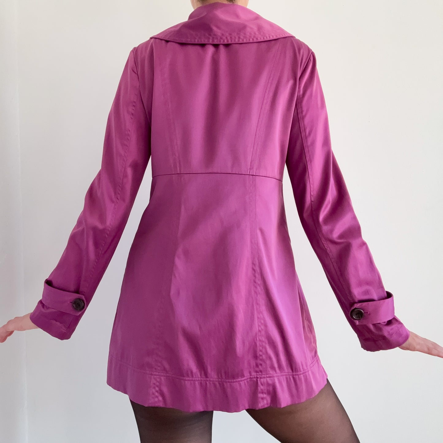 Y2K Mulberry Satin Babydoll Coat / SZ M
