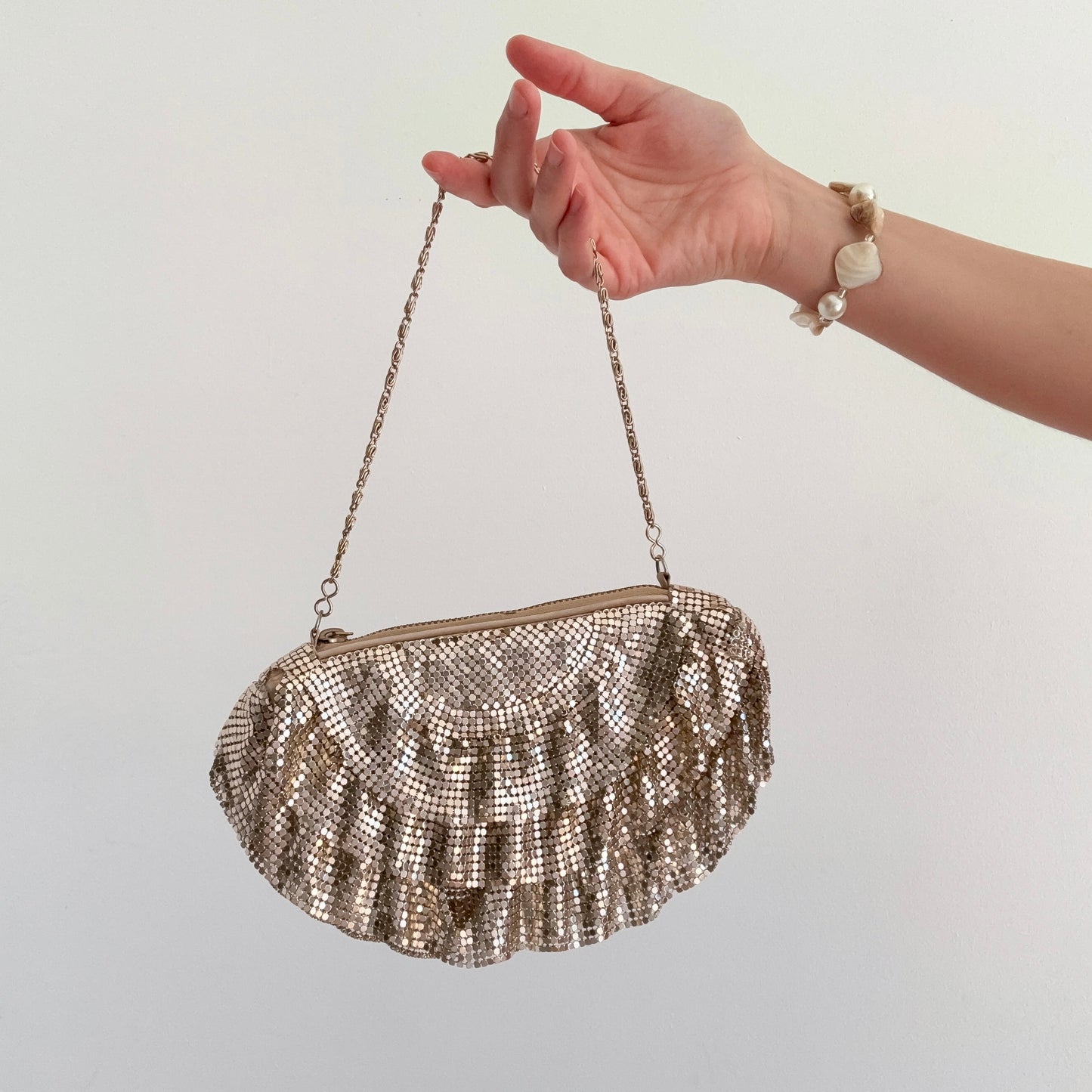 Y2K Light Gold Chainmail Mini Purse