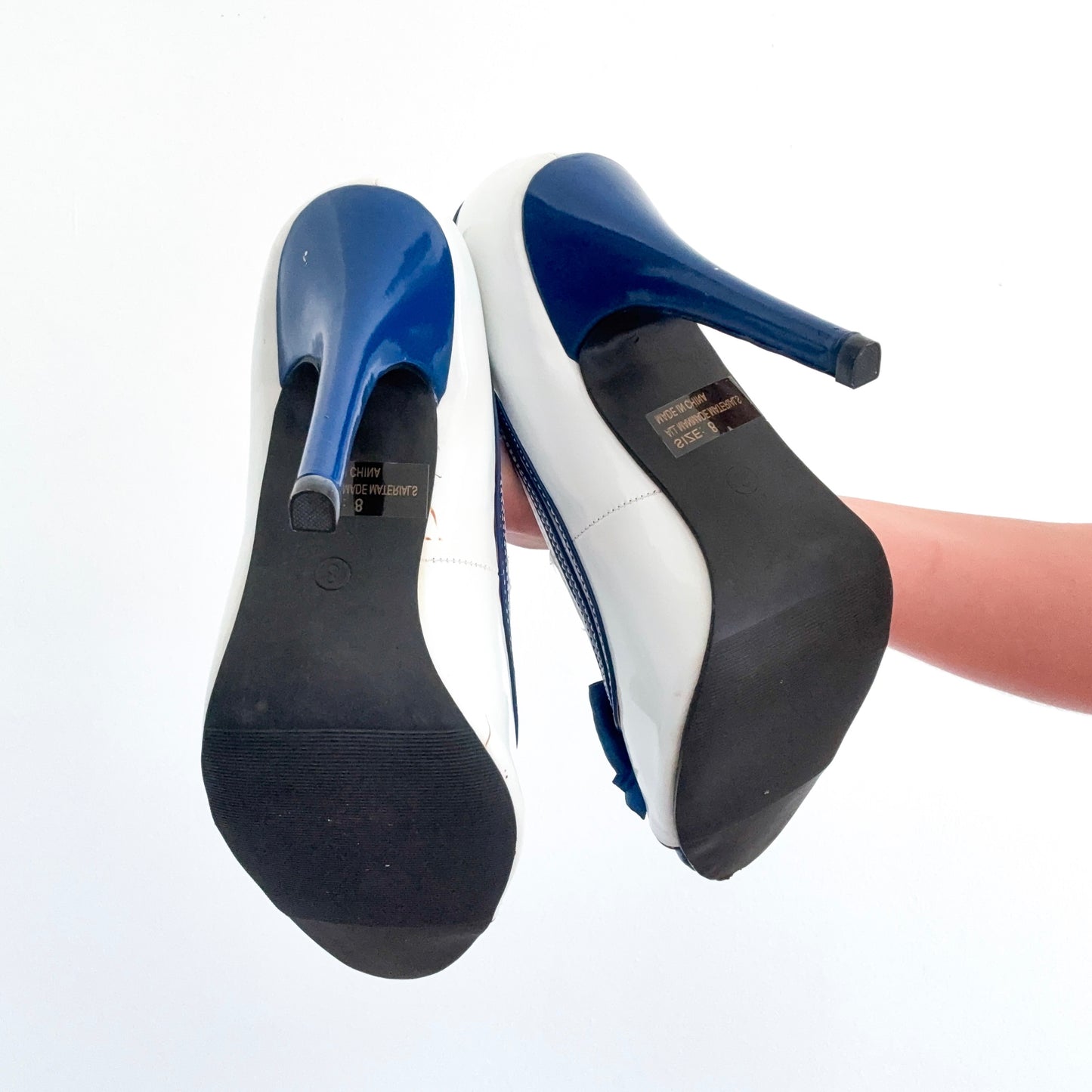 Y2K White & Blue Sailor Pumps / SZ 8
