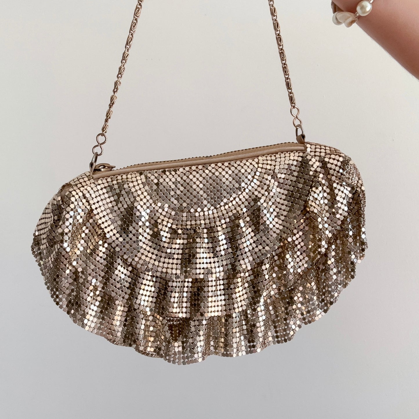 Y2K Light Gold Chainmail Mini Purse