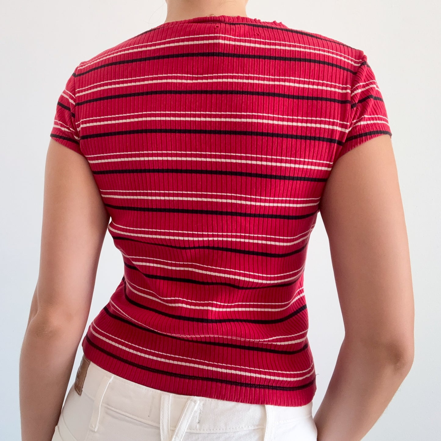 Y2K Red Striped Tee / SZ S