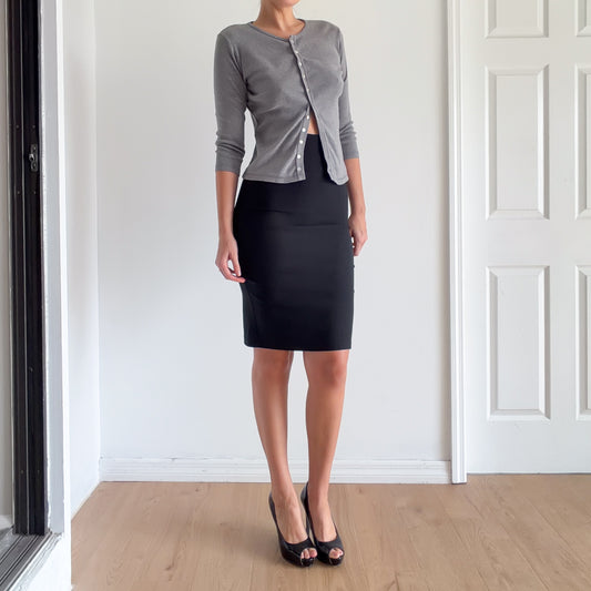 Y2K Black Stretch Pencil Skirt / SZ S