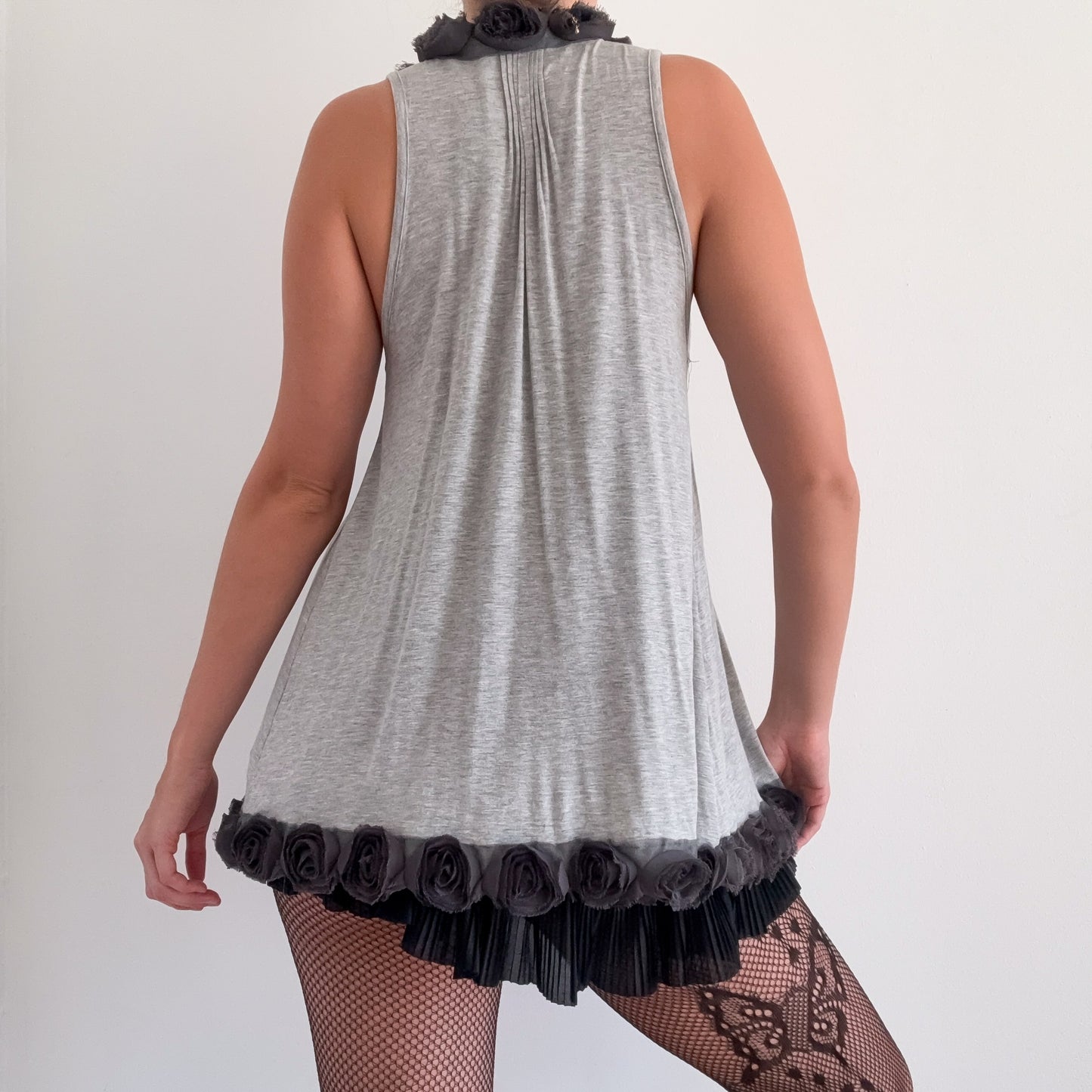 Y2K Grey Modal Rosette Shrug / SZ M