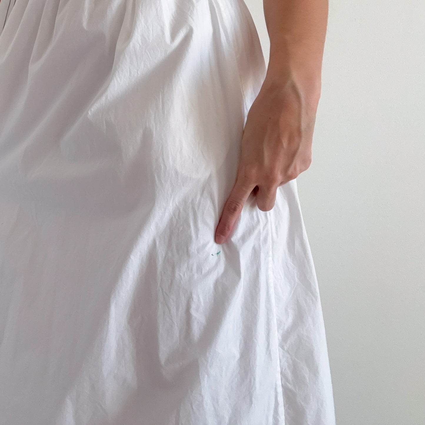 Y2K French Connection White Cotton Midi Dress / SZ M