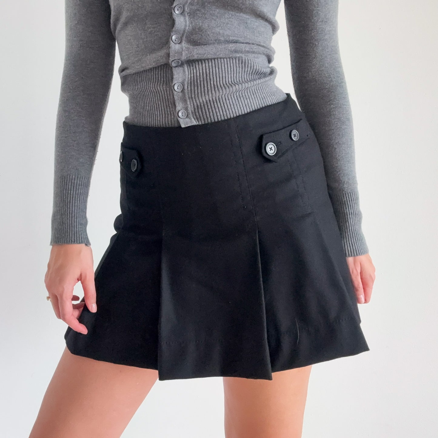 Y2K Gap Wool Pleated Mini Skirt / SZ 4