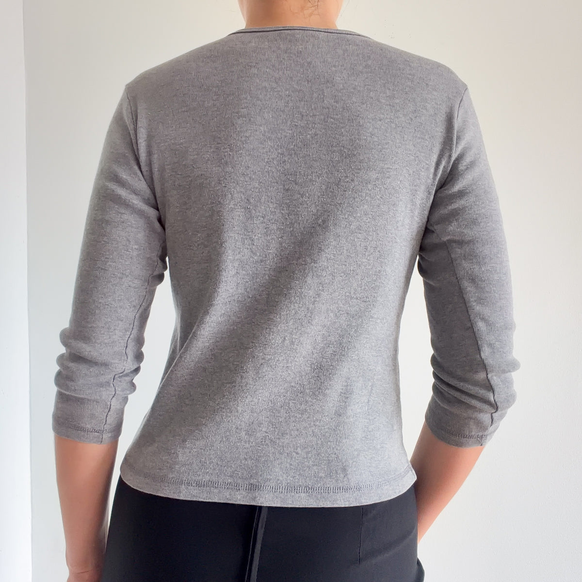 90's Grey Cotton Cardigan / SZ S-M