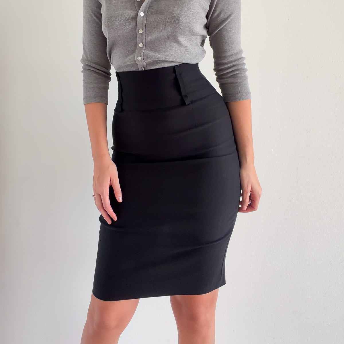 Y2K Black Stretch Pencil Skirt / SZ S