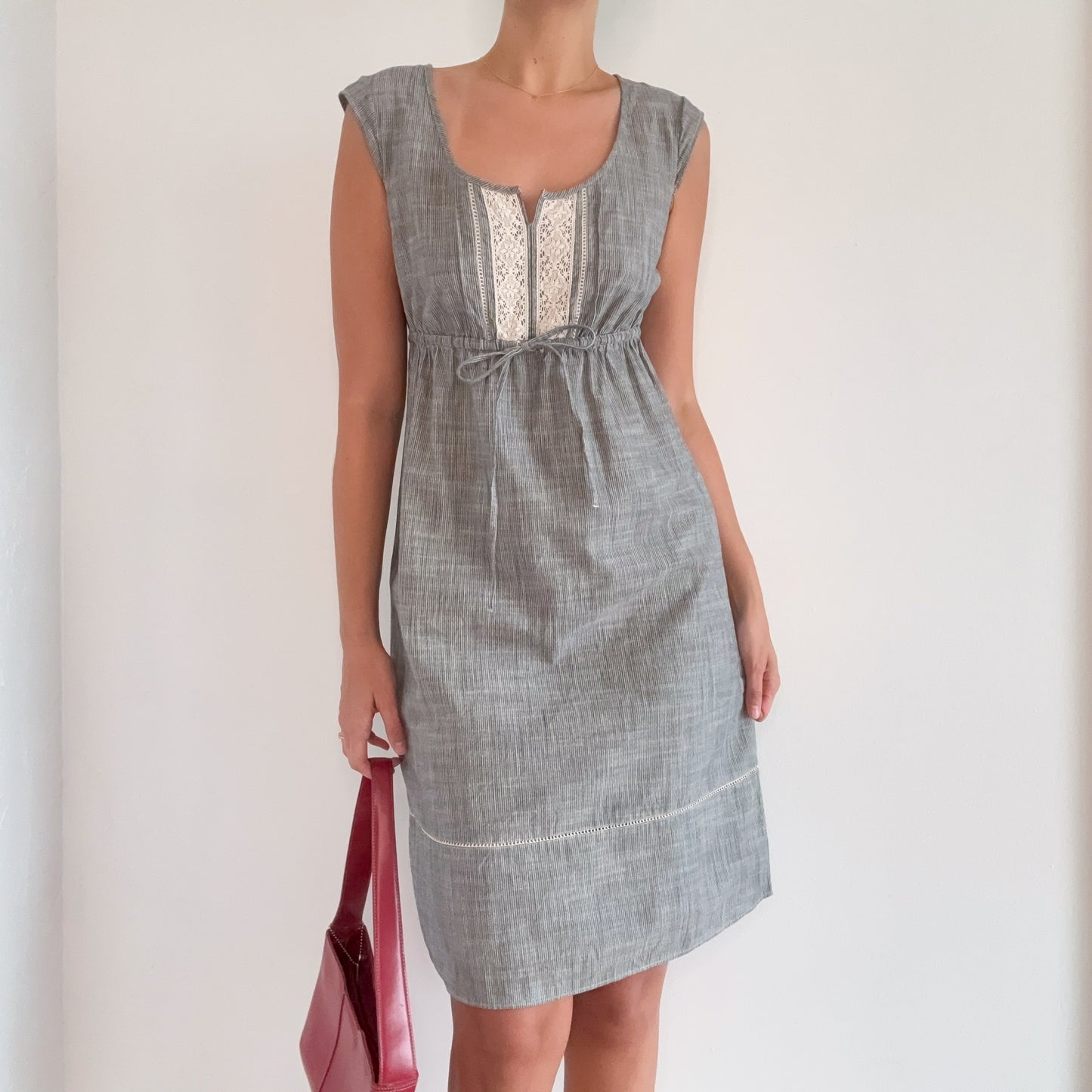 2010's Blue Chambray Babydoll Dress / SZ 4
