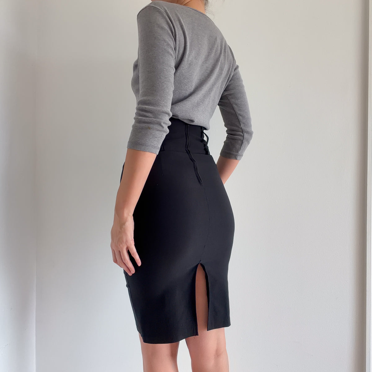 Y2K Black Stretch Pencil Skirt / SZ S