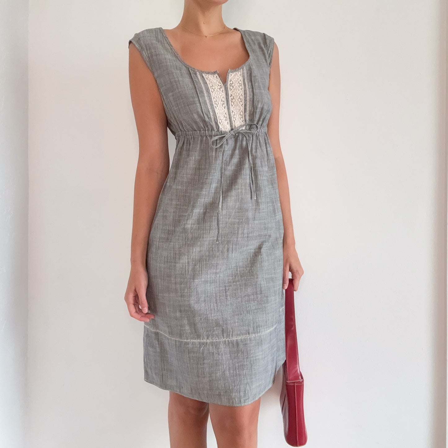 2010's Blue Chambray Babydoll Dress / SZ 4