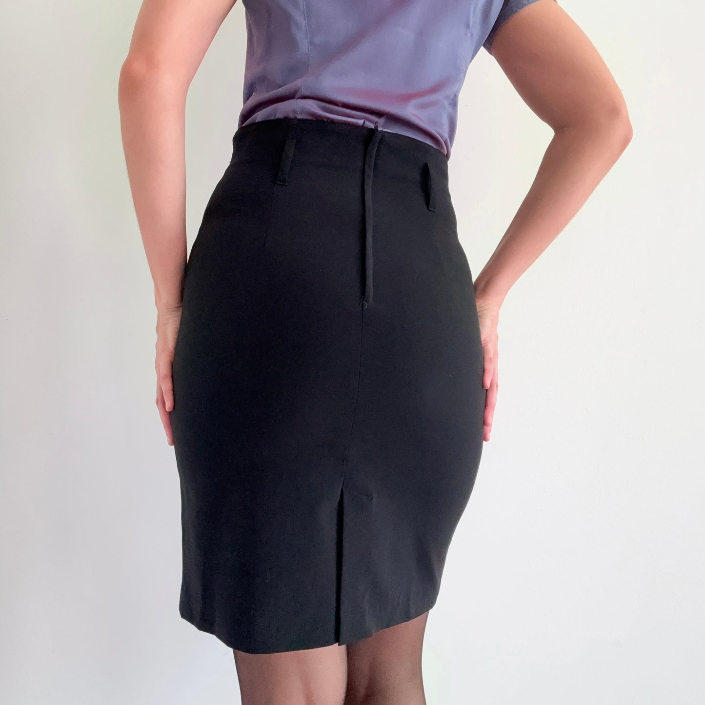 Y2K Black High Waist Pencil Skirt / SZ 6