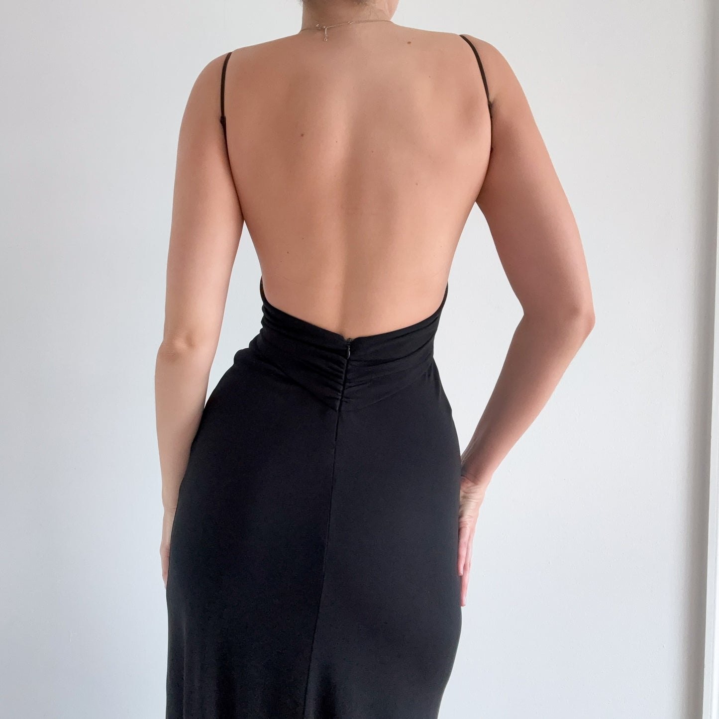 Y2K BCBG Black Backless Gown / SZ S