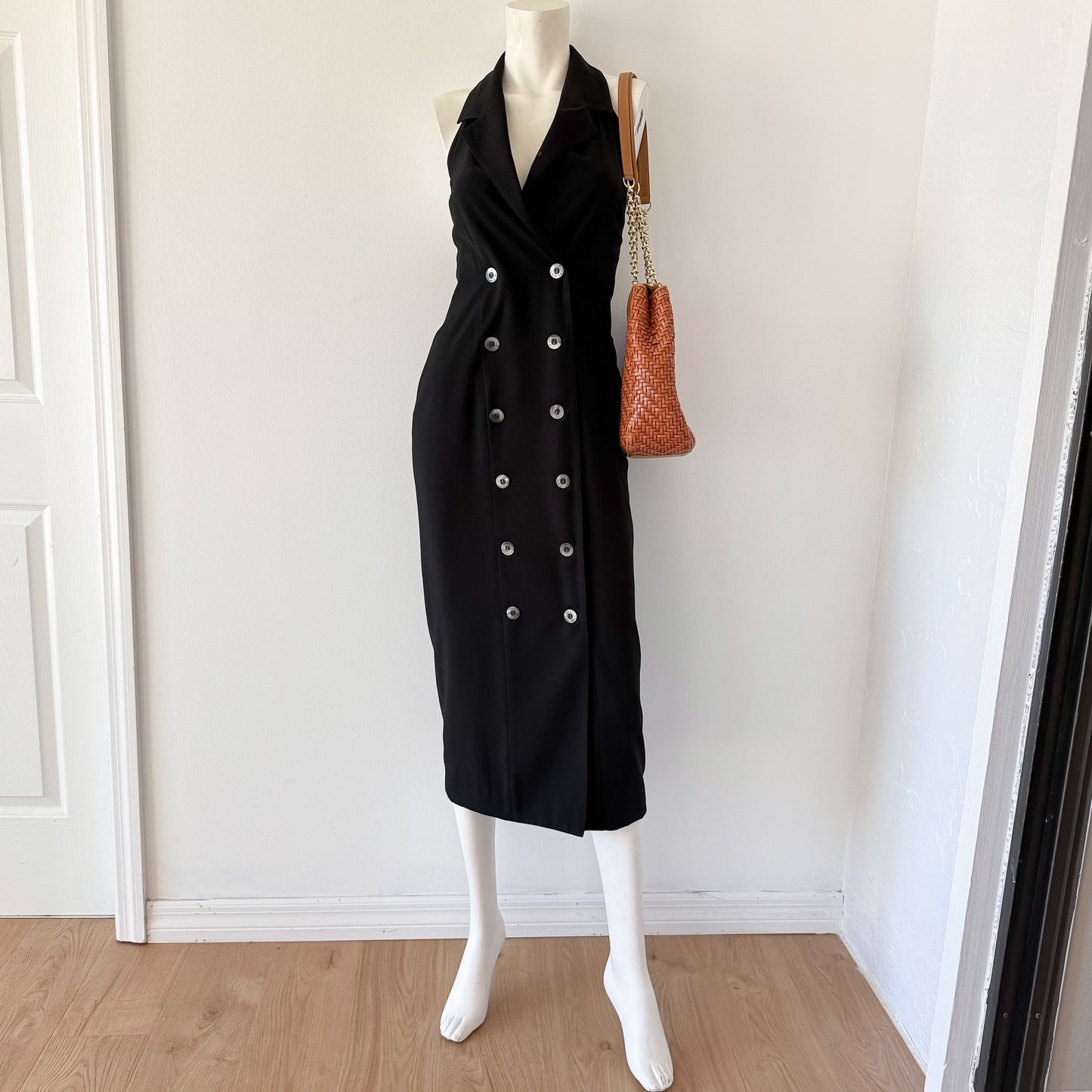 90's Guy Laroche Black Button Dress / SZ 2