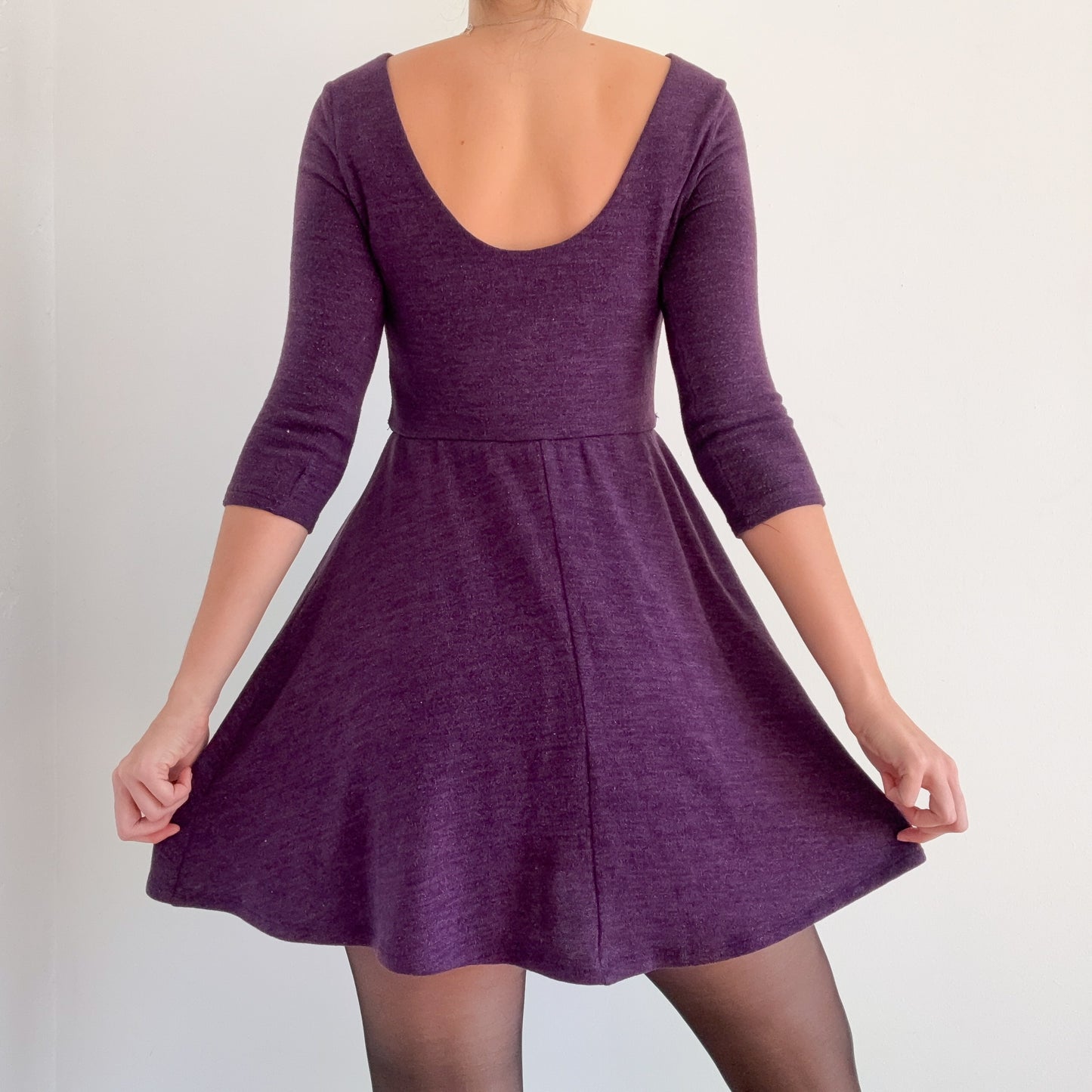 2010's Purple Sparkle Knit Mini Dress / SZ S
