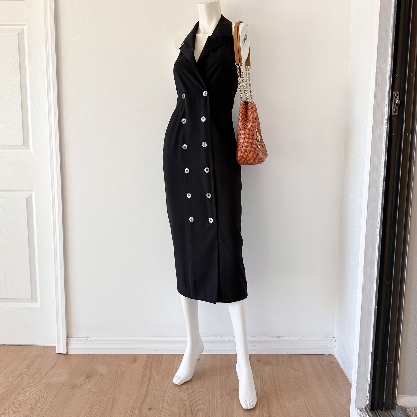 90's Guy Laroche Black Button Dress / SZ 2