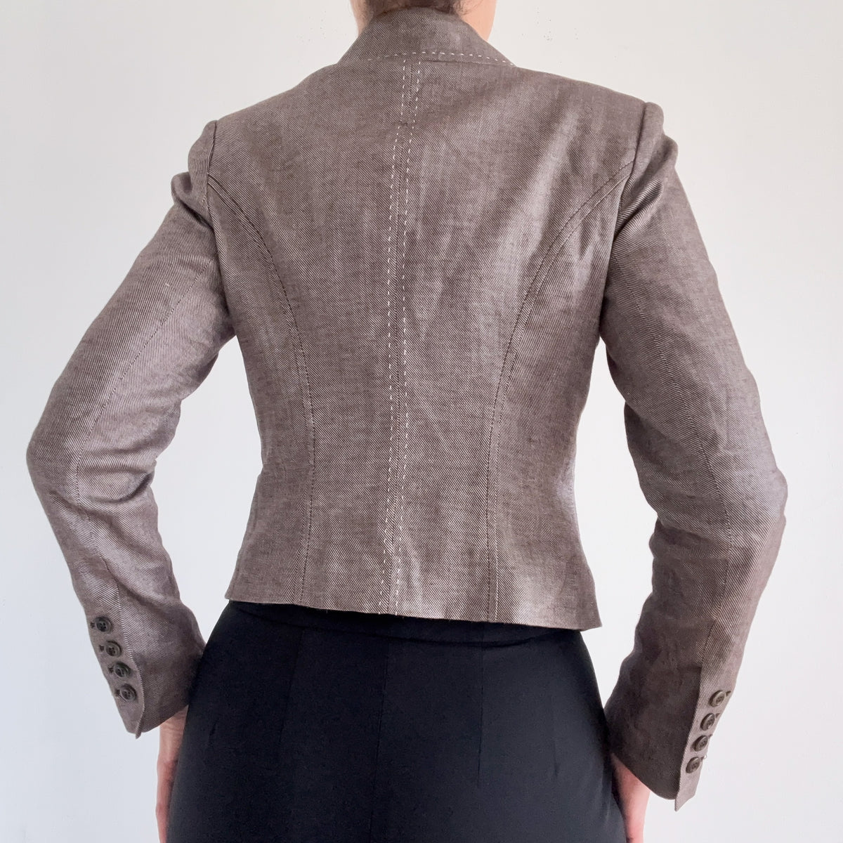 Y2K Bebe Brown Herringbone Blazer / SZ 6
