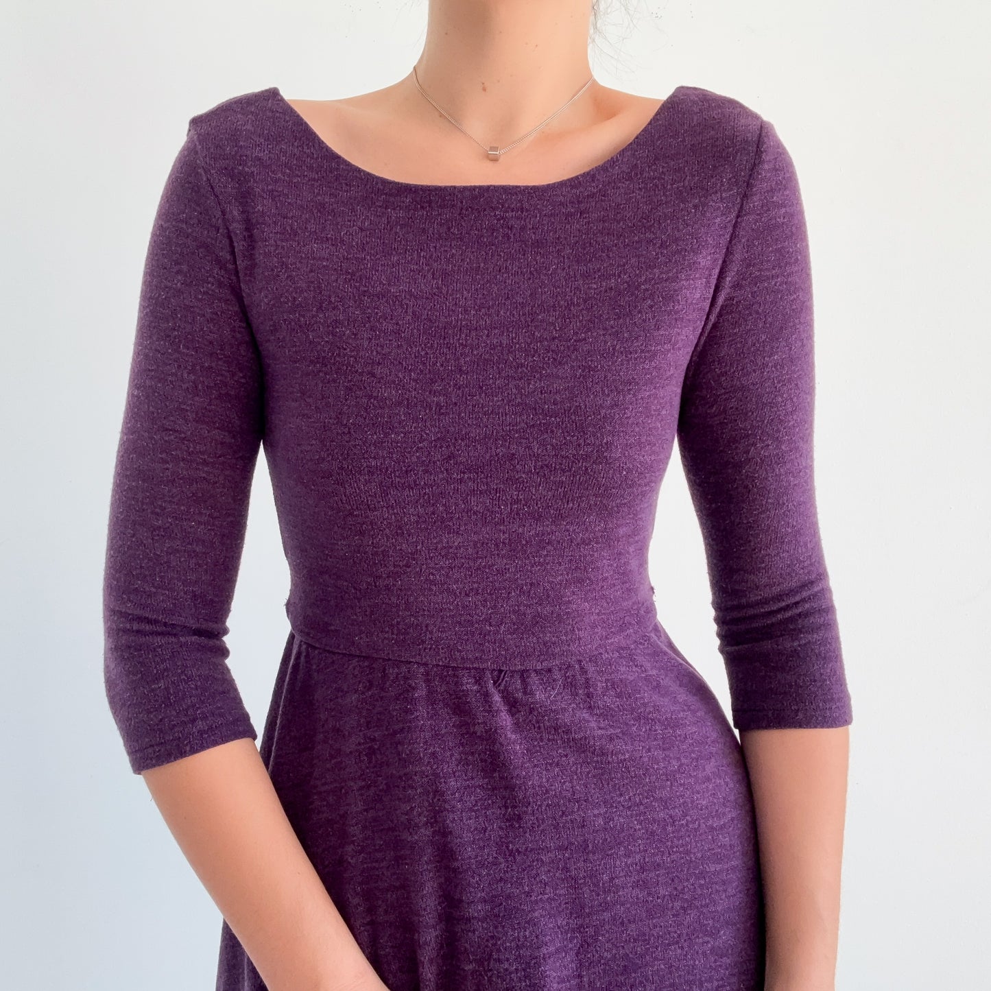 2010's Purple Sparkle Knit Mini Dress / SZ S