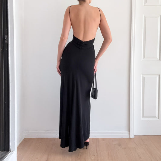 Y2K BCBG Black Backless Gown / SZ S