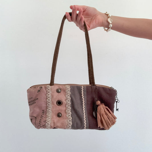 Y2K Brown & Blush Boho Charm Purse