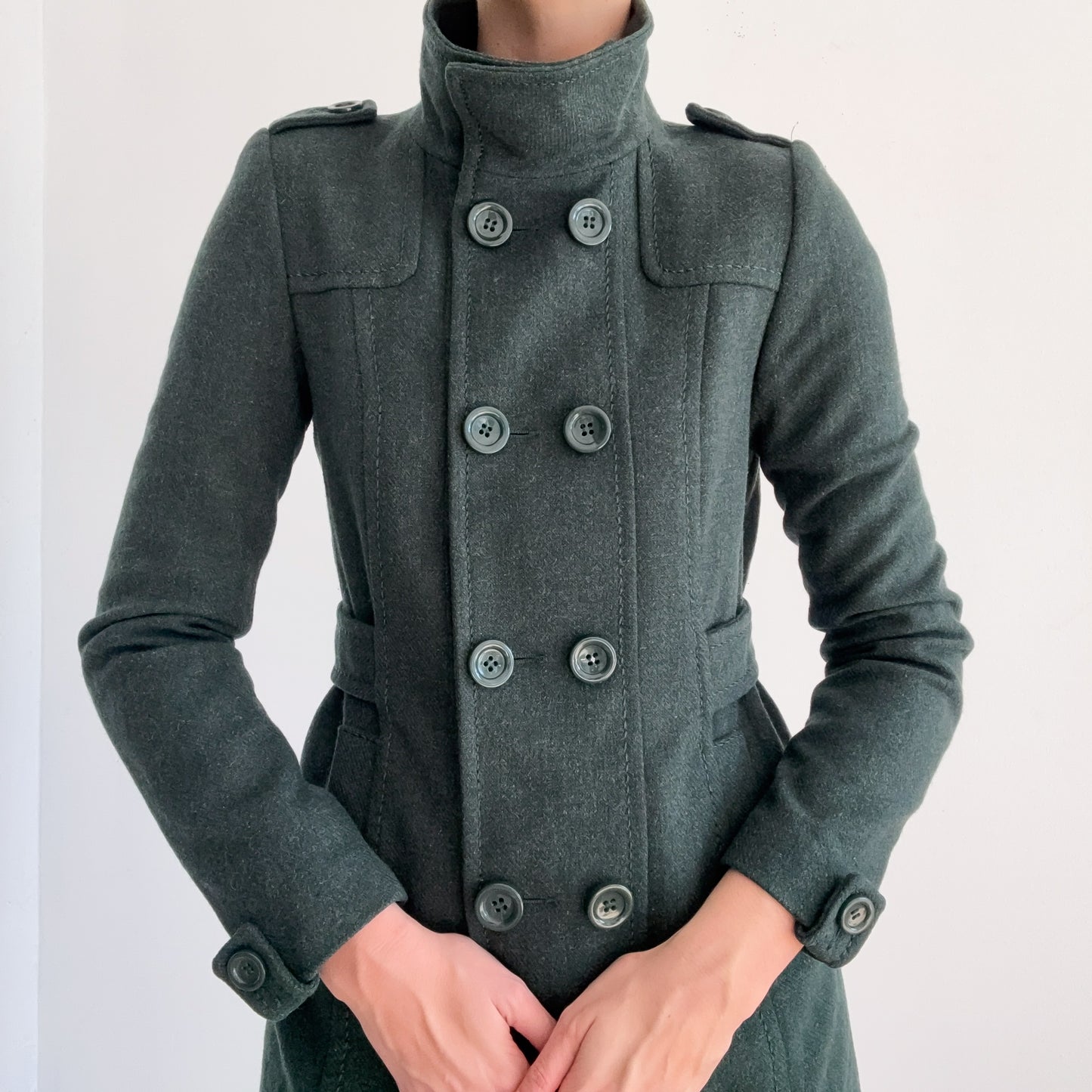 Y2K Forest Green Wool Coat / SZ 6