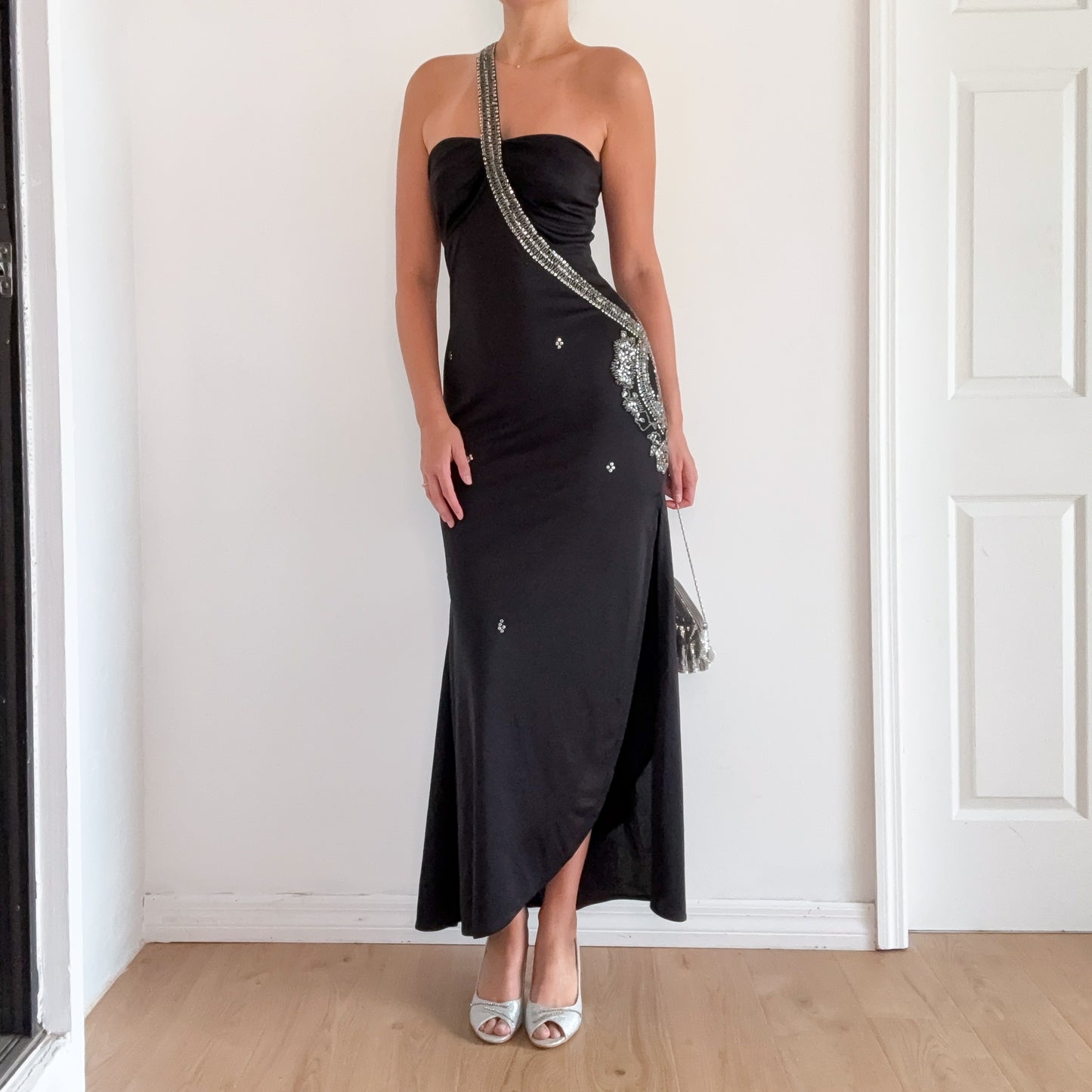 Y2K Morgan De Toi Black Sequin Gown / SZ M