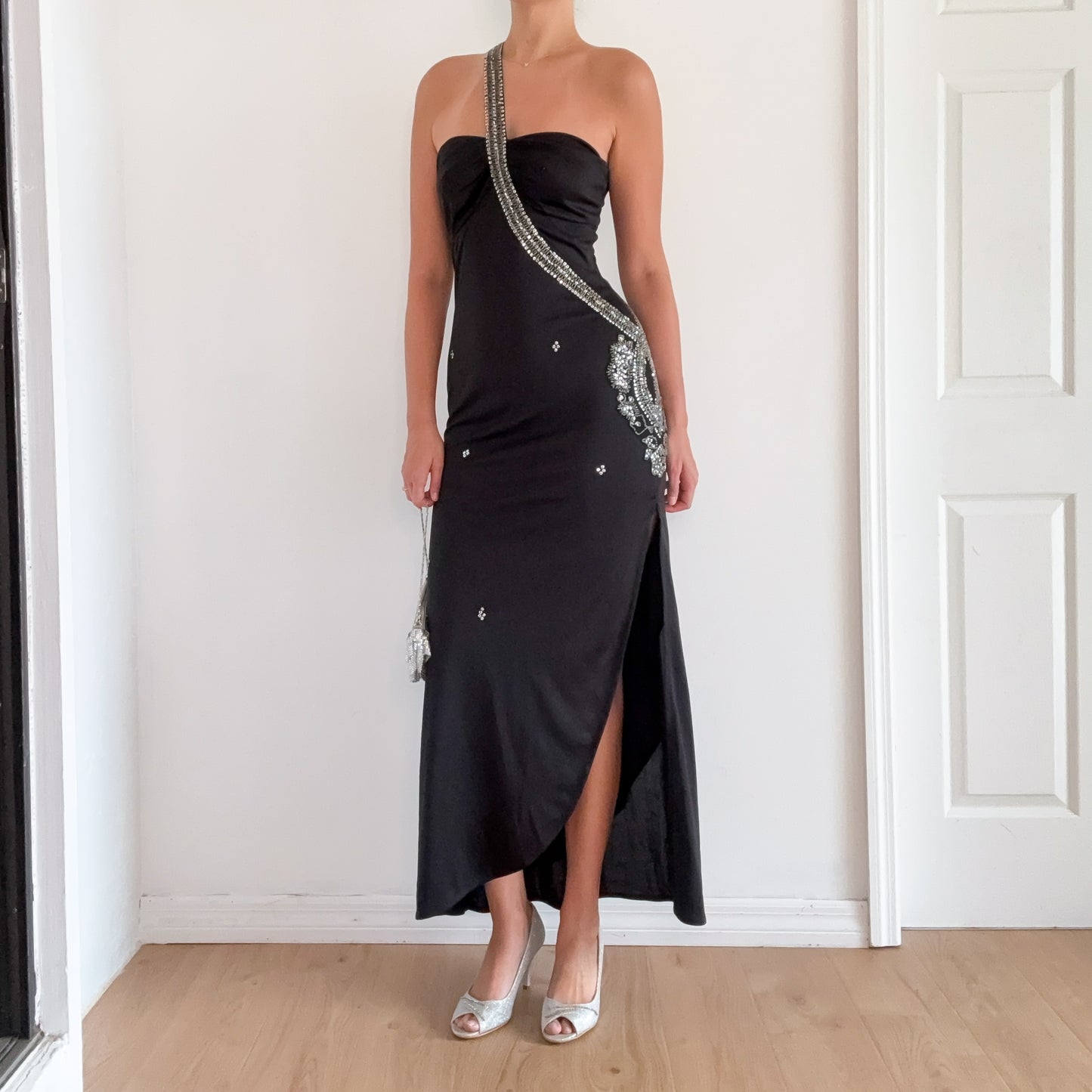 Y2K Morgan De Toi Black Sequin Gown / SZ M