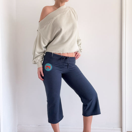 Y2K Blue Crab Culotte Sweatpants / SZ S/M