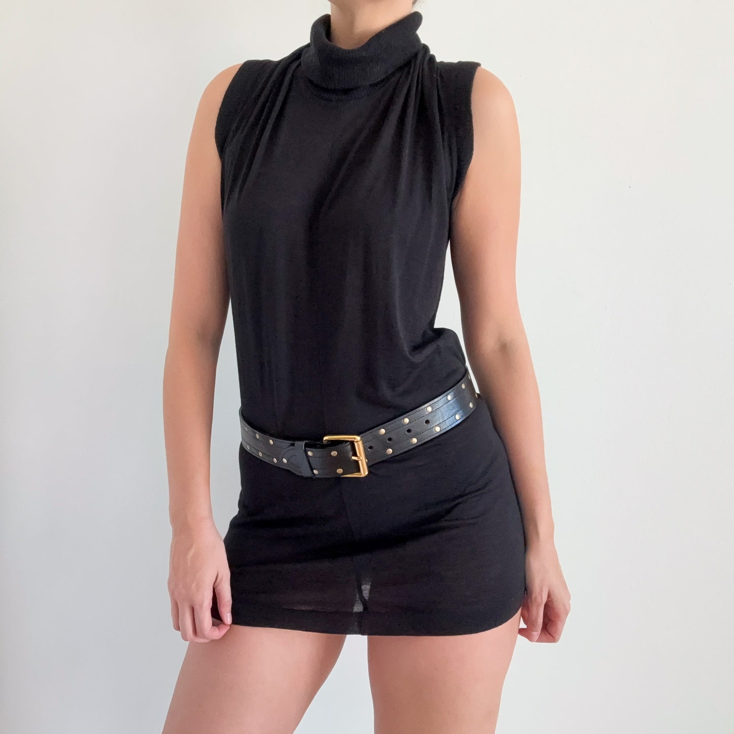 Y2K Theory Black Wool Slouchy Mini Dress / SZ S