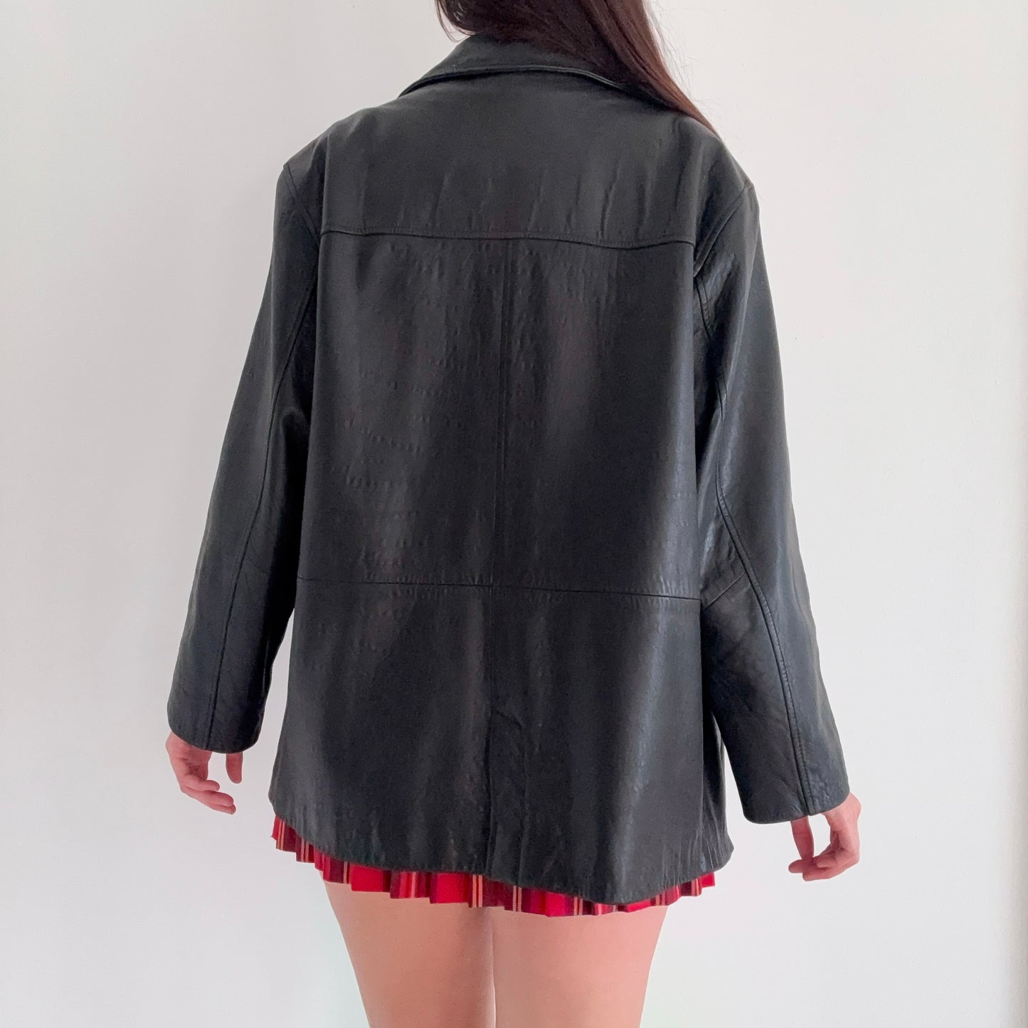 90's Nicole Miller Black Leather Jacket / SZ M