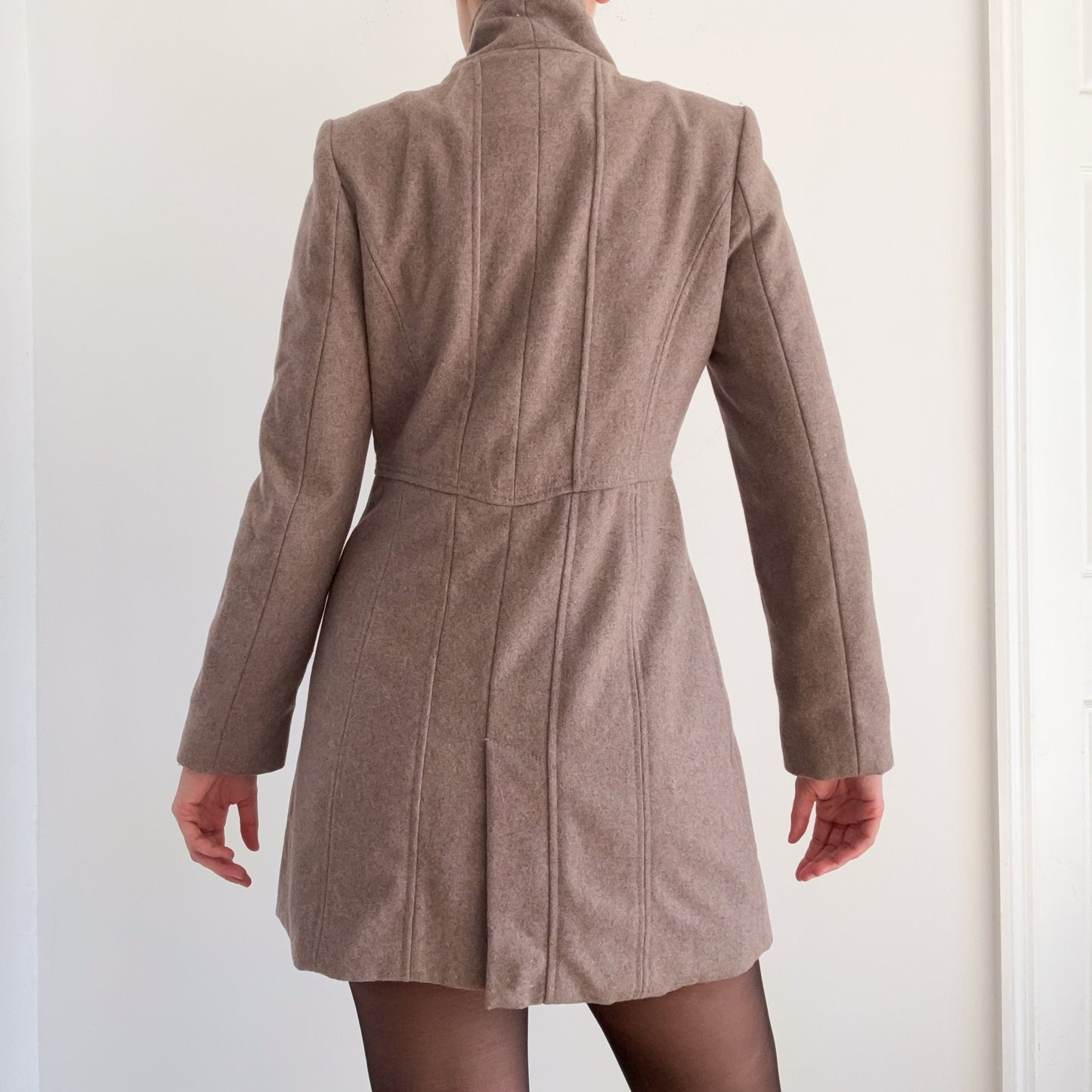 Y2K Taupe Wool Coat / SZ S/M