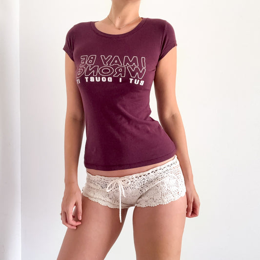 Y2K Maroon Graphic Tee / SZ S