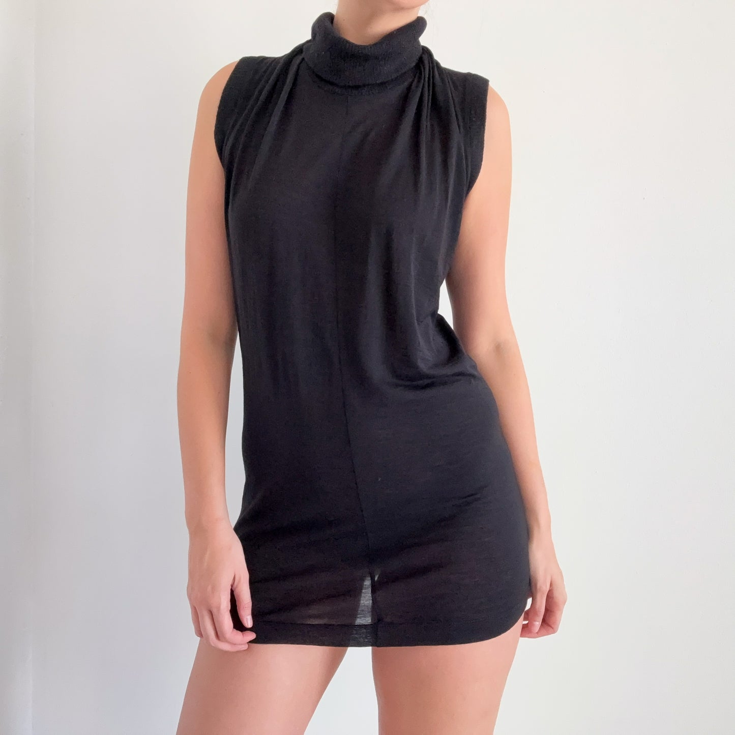 Y2K Theory Black Wool Slouchy Mini Dress / SZ S