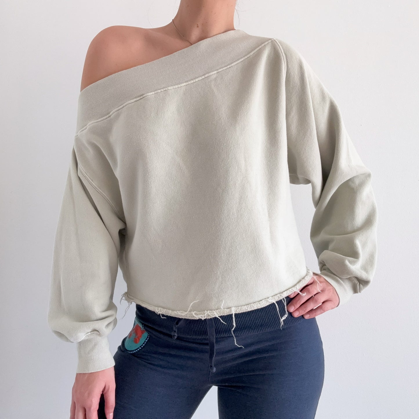 Free People Off White Slouchy Sweatshirt / SZ S