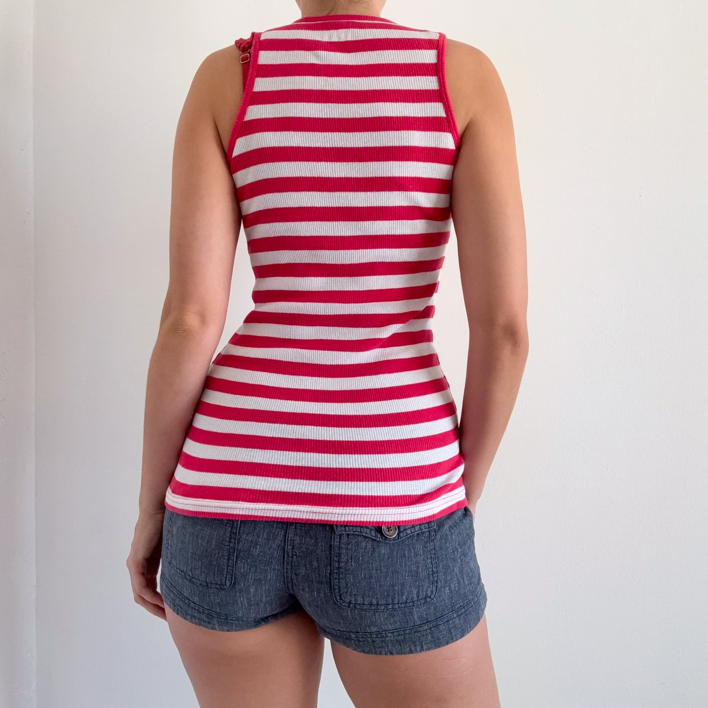Y2K Red & White Striped Tank / SZ S-M