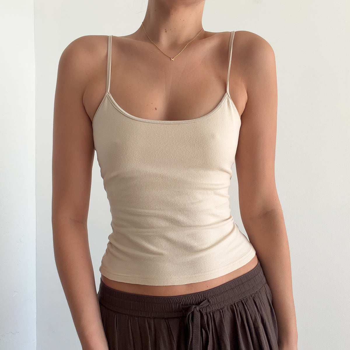 Y2K Cream Cami Tank / SZ M