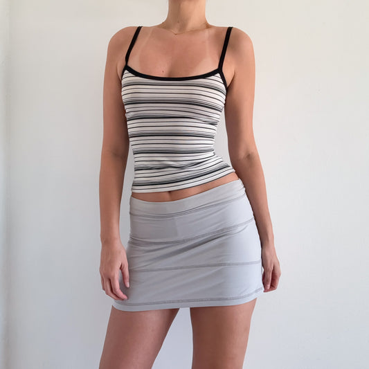 Y2K Light Grey Athletic Mini Skirt / SZ M
