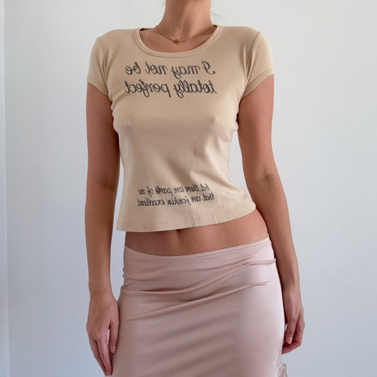 Y2K French Connection Nude Graphic Tee / SZ M