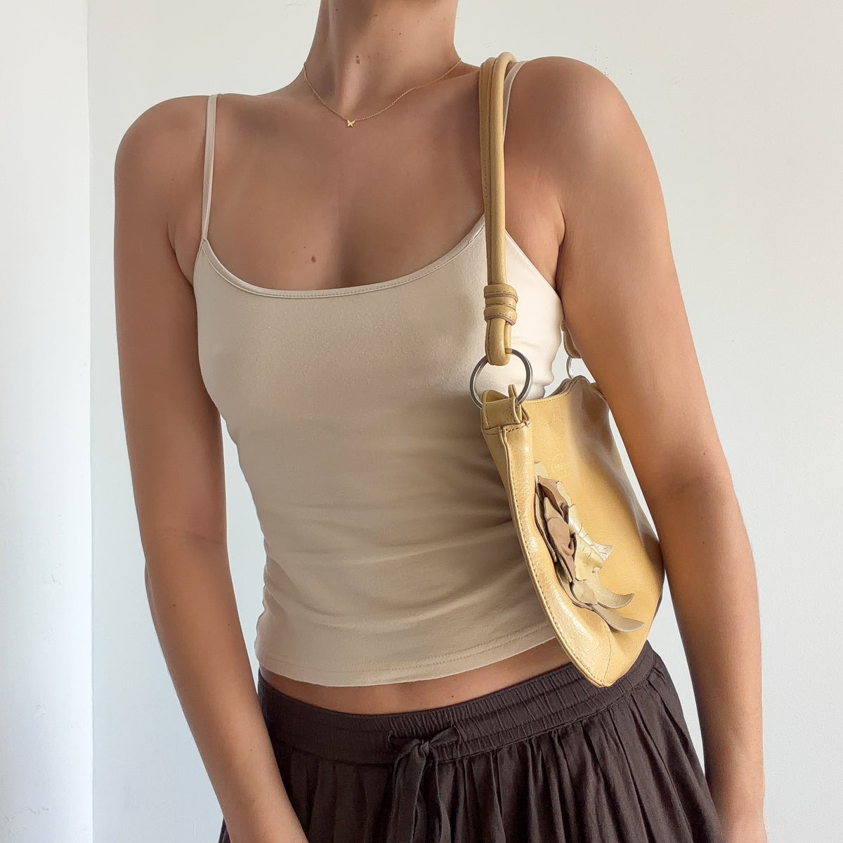 Y2K Cream Cami Tank / SZ M