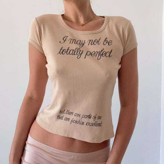 Y2K French Connection Nude Graphic Tee / SZ M