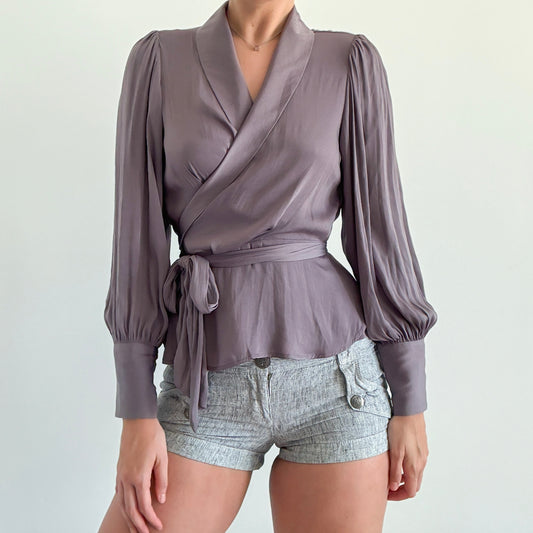 Banana Republic Wisteria Silky Wrap Top / SZ S