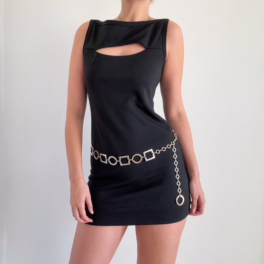 90's Bebe Black Cutout Mini Dress / SZ S/M