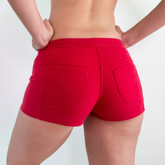 Y2K Red Lace Up Mini Shorts / SZ 4