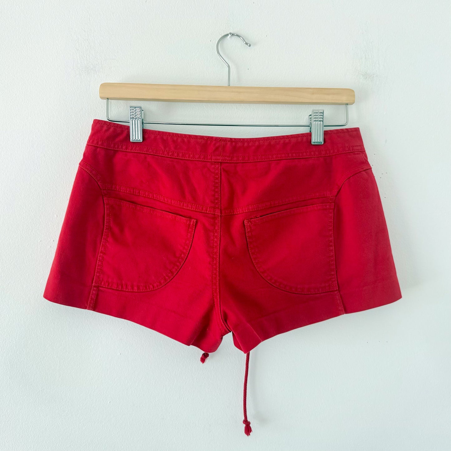 Y2K Red Lace Up Mini Shorts / SZ 4