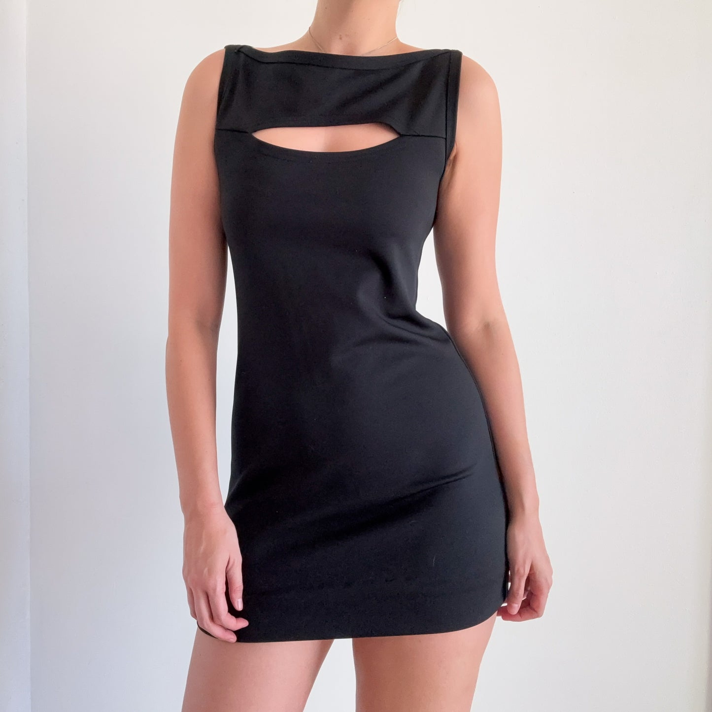 90's Bebe Black Cutout Mini Dress / SZ S/M