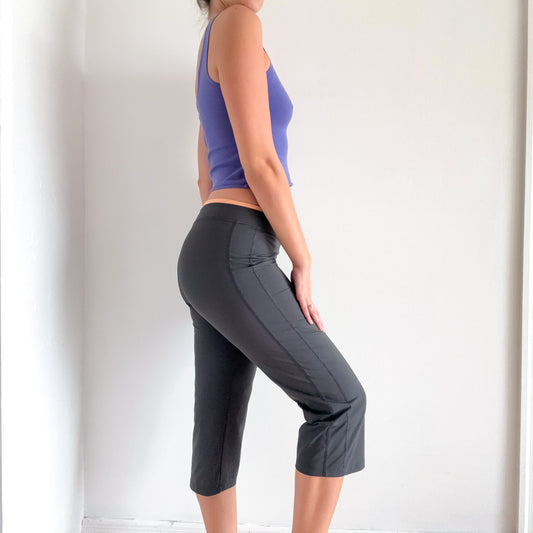 Y2K Grey & Peach Capri Leggings / SZ M