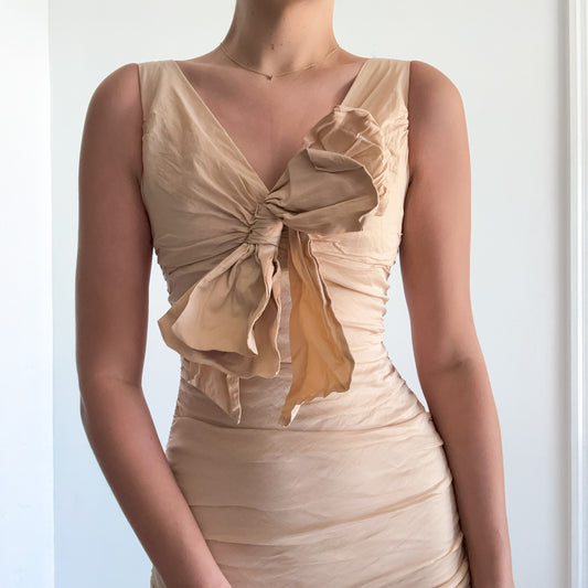 Y2K BCBGMaxAzria Champagne Cocktail Dress / SZ 2/4