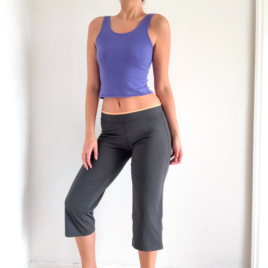 Y2K Grey & Peach Capri Leggings / SZ M