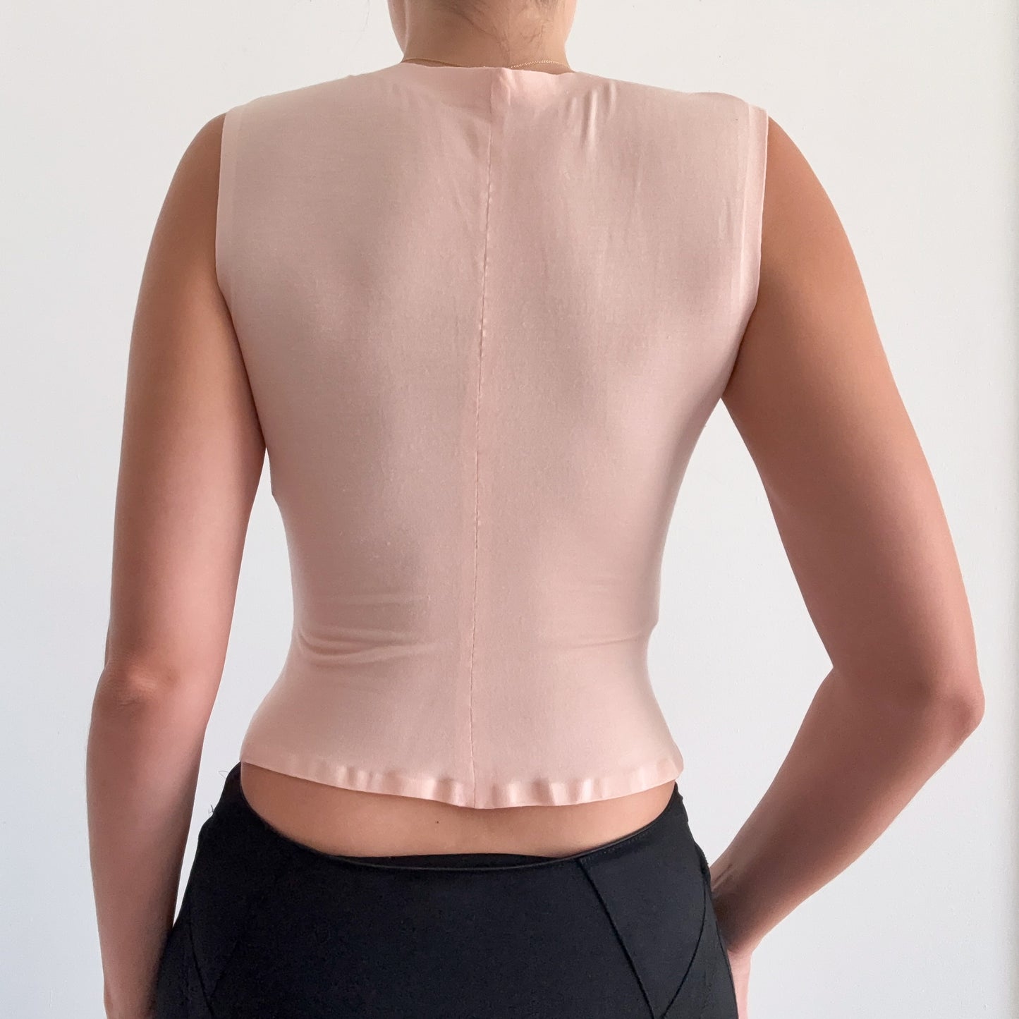 Apricot Pink Ruched Top / SZ S